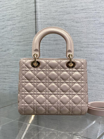 Alma Pink Lambskin Top Handle Bag