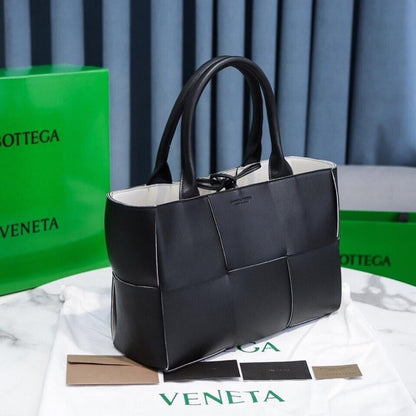Modern Woven Lambskin Top Handle Bag