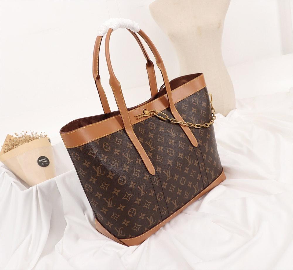 Modern Monogram Leather Tote Bag
