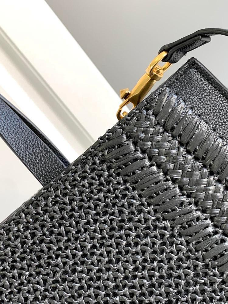 Elegant Brown Woven Raffia Top Handle Bag – Special Edition
