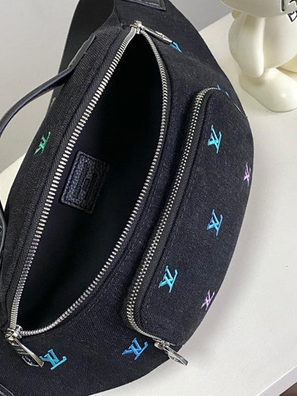 Modern Stylish Monogram Denim Crossbody Bag
