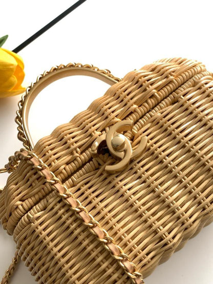 Woven Top Handle Bag