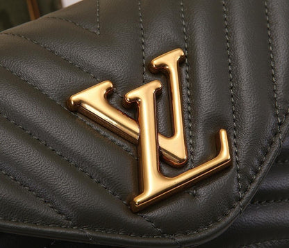 Modern Luxury Gold Embroidered Calfskin Shoulder Bag