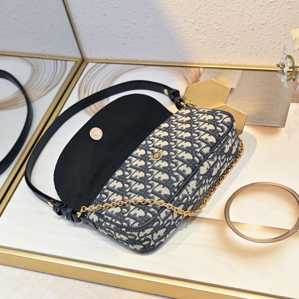 Modern Italian-Inspired Blue Printed Leather Shoulder Bag