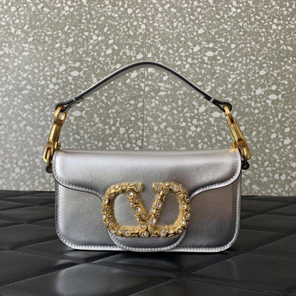 Crystal-Embellished Calfskin Wallet