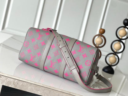 Keepall Monogram Leather Travel Bag