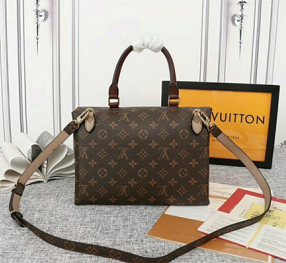 Elegant Stylish Gold Monogram Leather Shoulder Bag