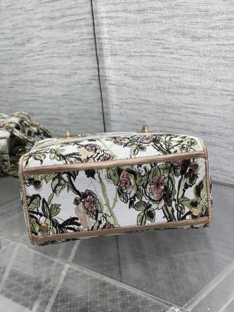 Gold Embroidered Top Handle Bag