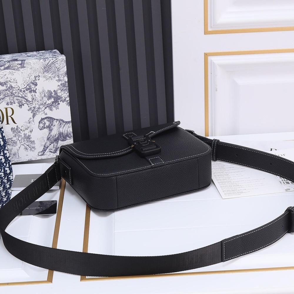 Modern Italian-Inspired Black Printed Calfskin Shoulder Bag