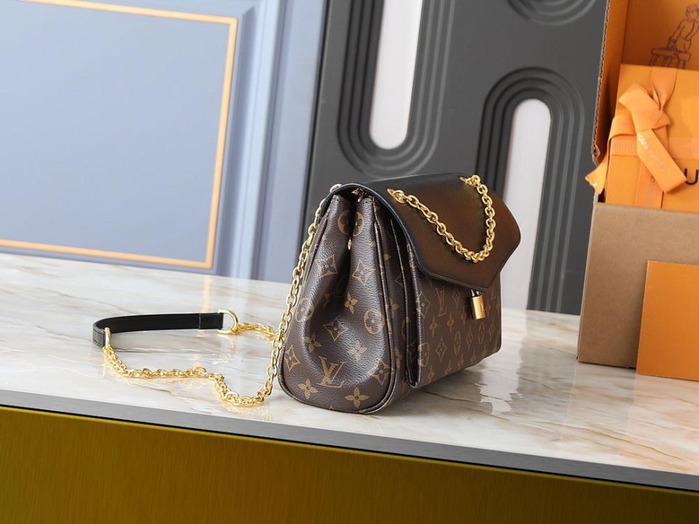 Modern Gold Monogram Canvas Shoulder Bag
