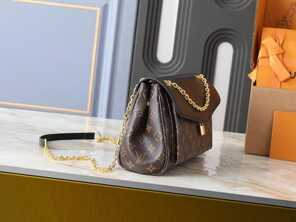 Modern Gold Monogram Canvas Shoulder Bag