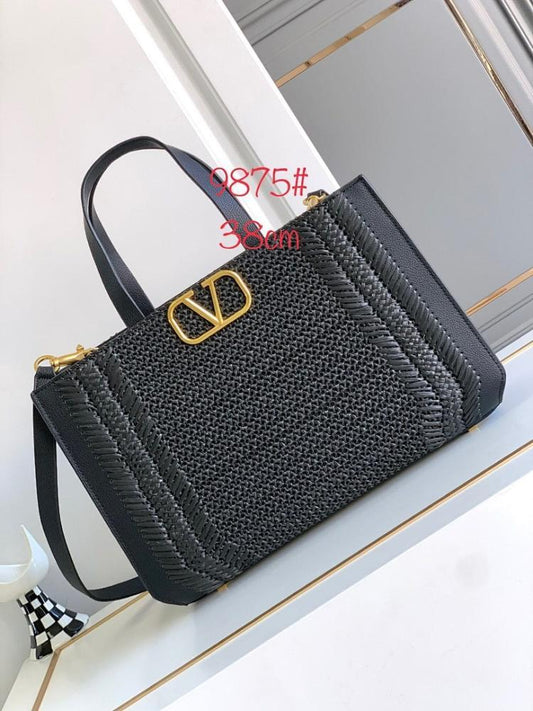 Elegant Brown Woven Raffia Top Handle Bag – Special Edition