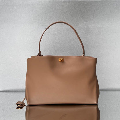 Elegant Leather Top Handle Bag