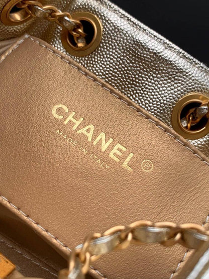 Gold Leather Hobo Bag