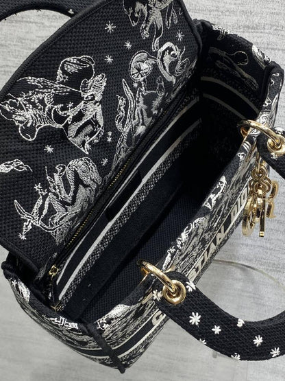 Embroidered Top Handle Bag