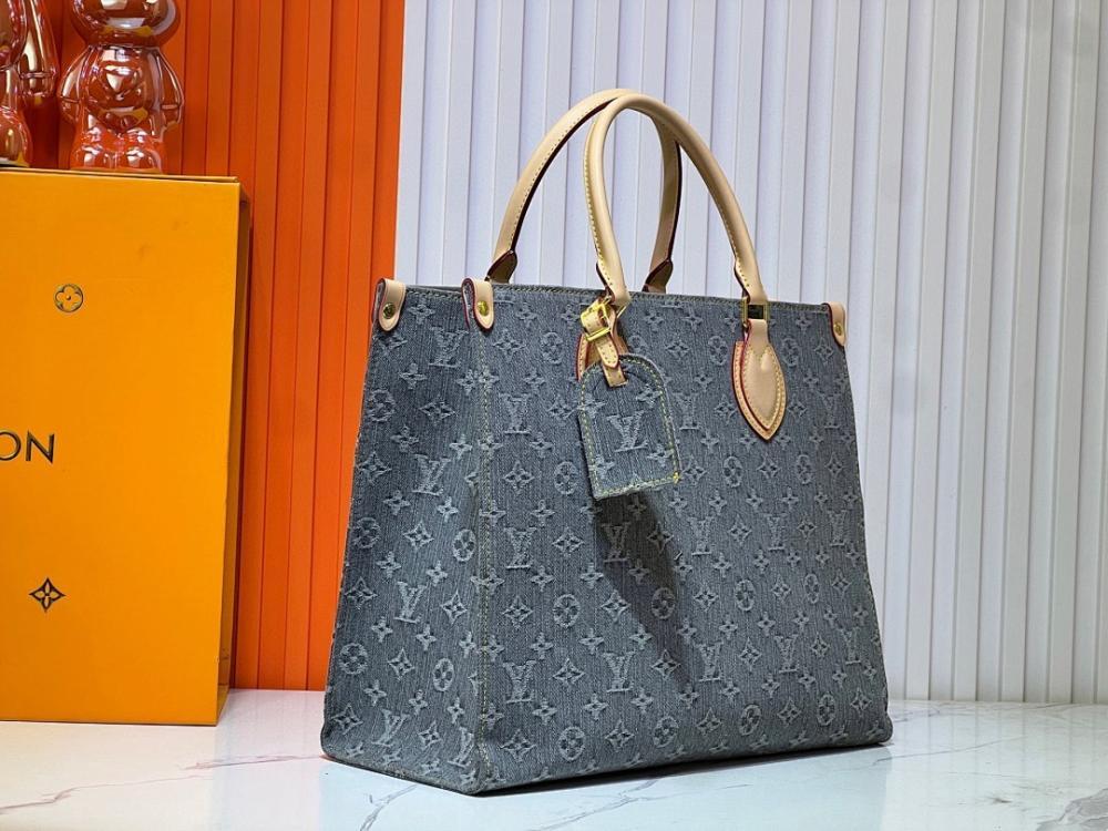 OnTheGo Monogram Denim Shoulder Bag