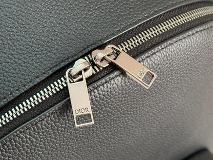 Italian-Inspired Luxury Black Calfskin Crossbody Bag