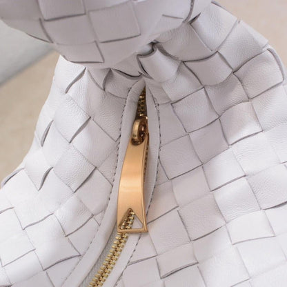 Classic Italian-Inspired Woven Lambskin Shoulder Bag