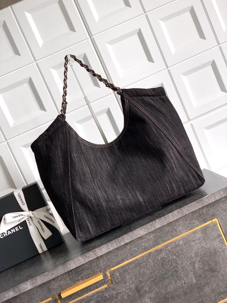 Classic Embroidered Denim Tote Bag