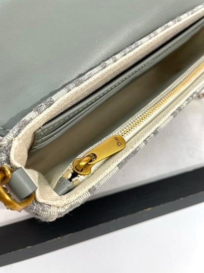 Saddle Grey Printed Shoulder Bag