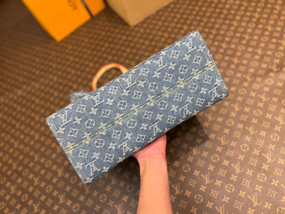 Classic Italian-Inspired Denim Shoulder Bag