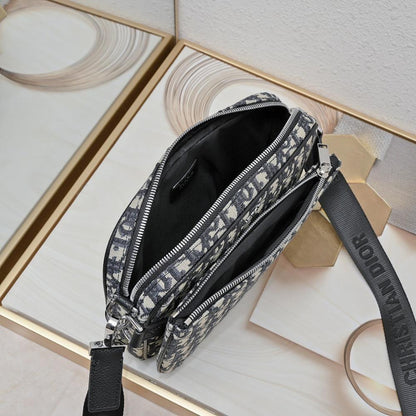 Saddle Black Printed Jacquard Shoulder Bag
