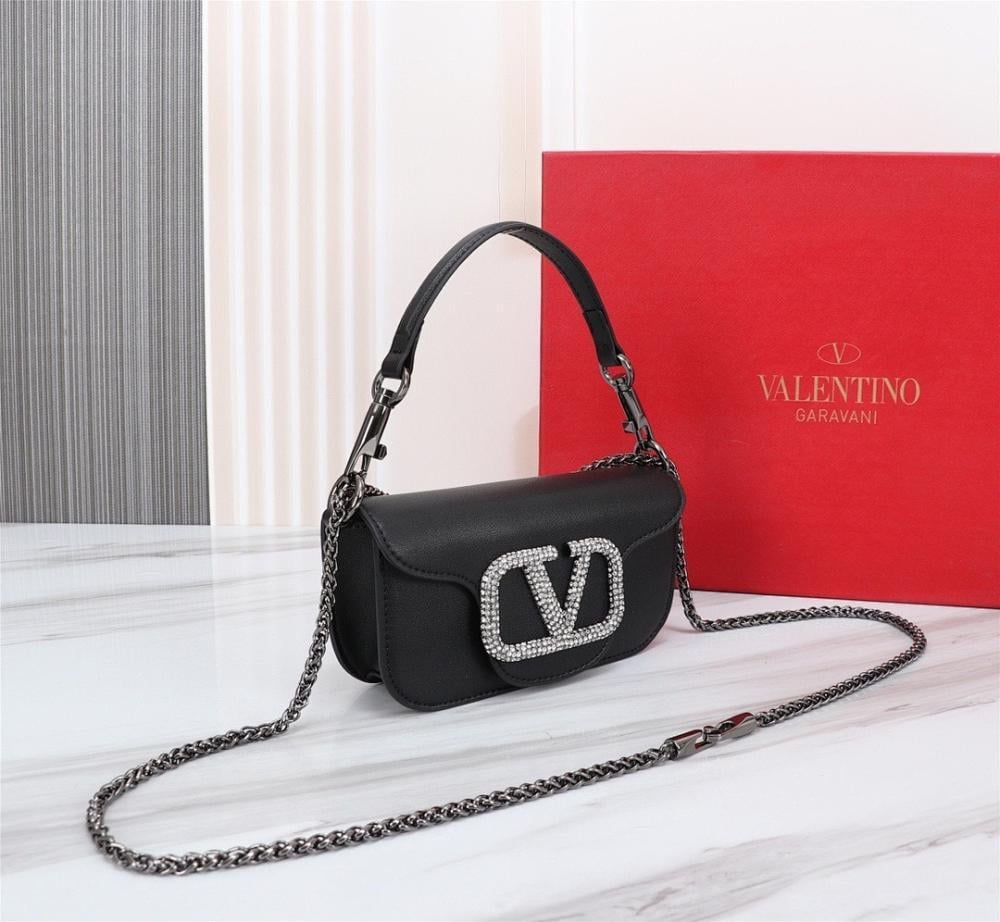 Modern Elegant Crystal-Embellished Leather Shoulder Bag