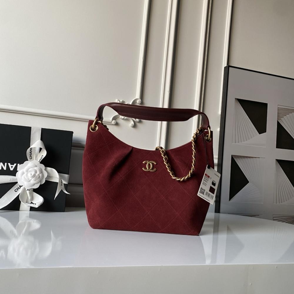 Gold Leather Hobo Bag