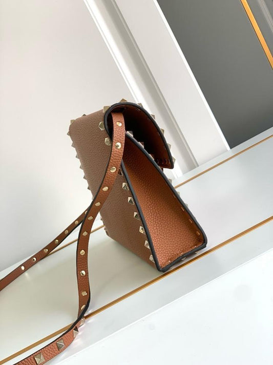 Modern Luxury Studded Calfskin Crossbody Bag