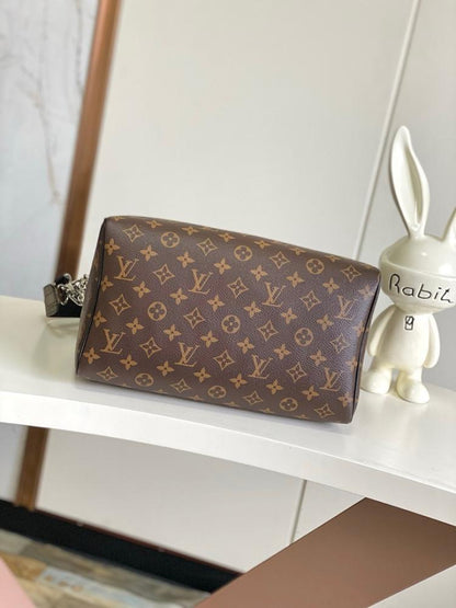 Elegant Premium Black Monogram Leather Shoulder Bag