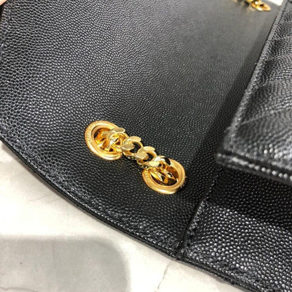 Italian-Inspired Luxury Black Leather Shoulder Bag