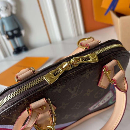 Alma Monogram Leather Shoulder Bag