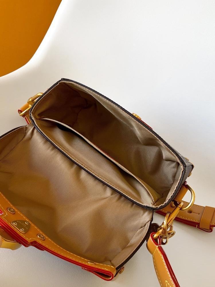 Modern Elegant Monogram Leather Shoulder Bag