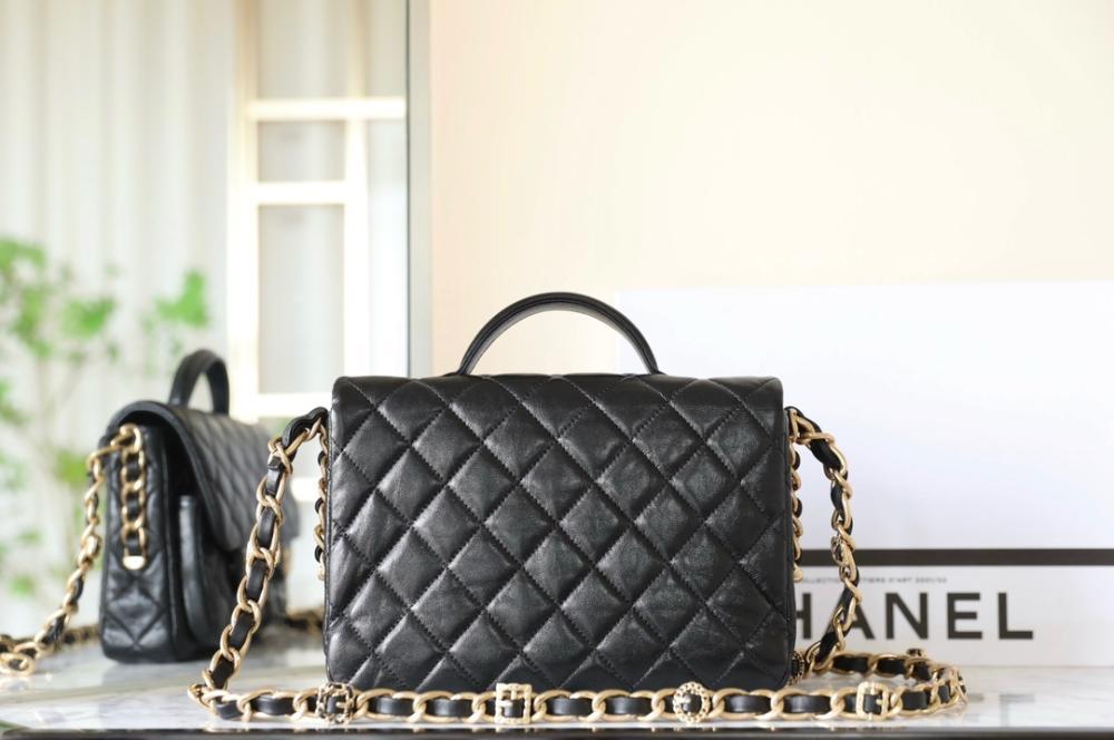 Classic Elegant Leather Top Handle Bag