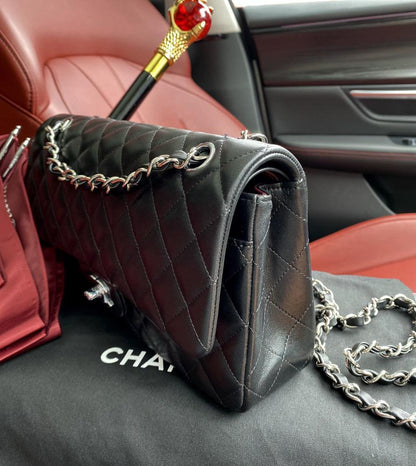 Gold Lambskin Top Handle Bag