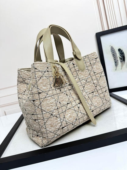 Modern Refined Blue Jacquard Shoulder Bag