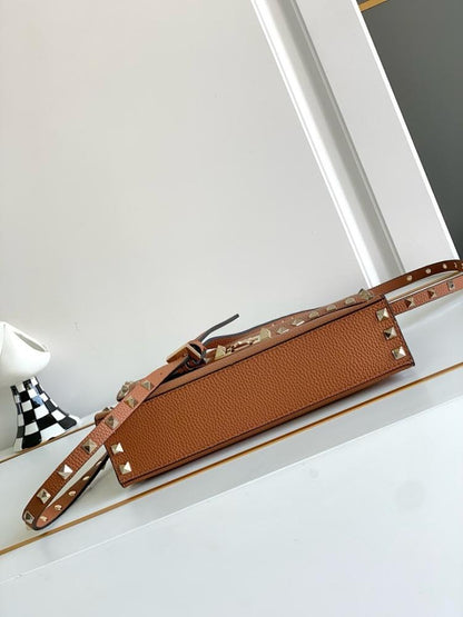 Modern Luxury Studded Calfskin Crossbody Bag