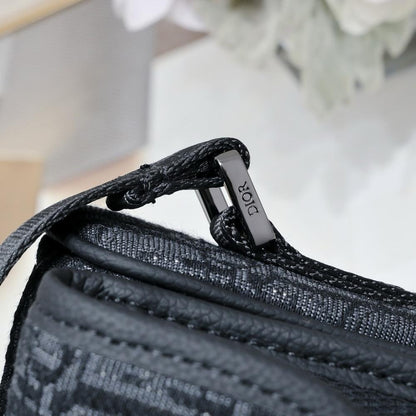 Modern Refined Black Printed Crossbody Bag