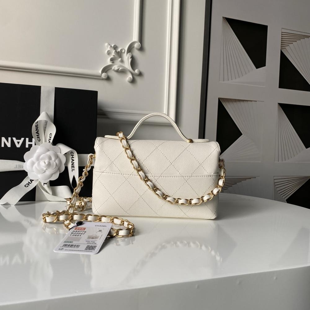 Classic Gold Calfskin Top Handle Bag