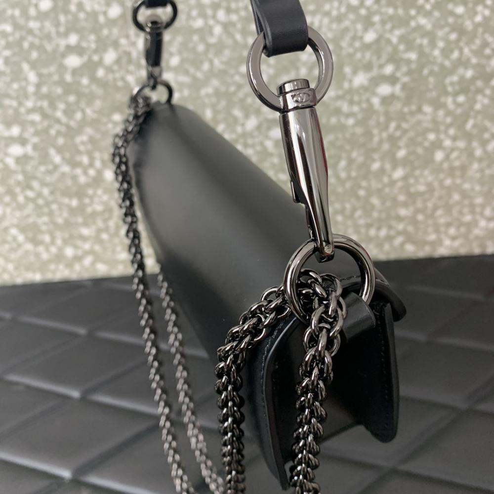 Crystal-Embellished Calfskin Top Handle Bag