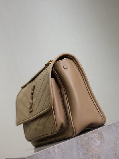 Gold Lambskin Top Handle Bag