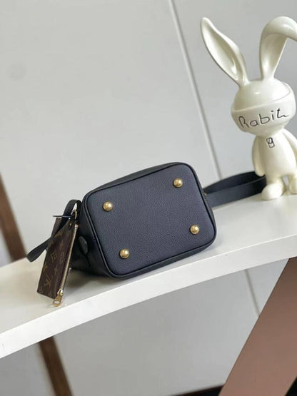 Luxury Refined Monogram Leather Bucket Bag