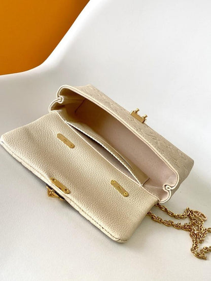 Classic Refined Monogram Leather Shoulder Bag