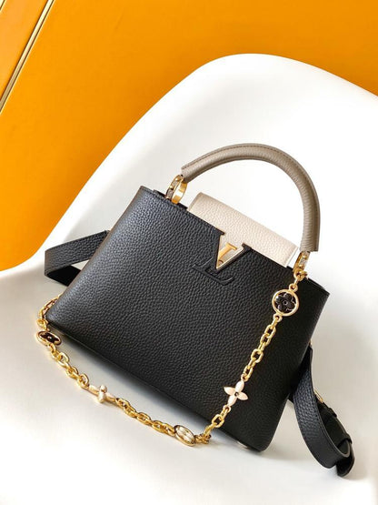 Monogram Leather Top Handle Bag