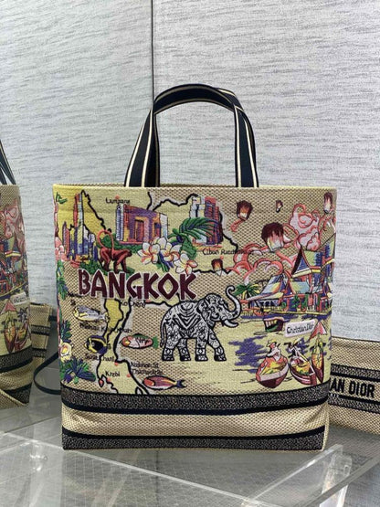 Embroidered Top Handle Bag