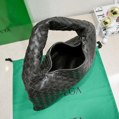 Woven Leather Top Handle Bag