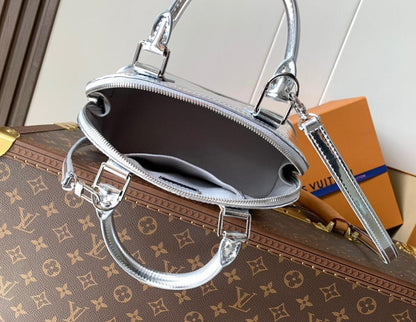 Alma Silver Monogram Shoulder Bag