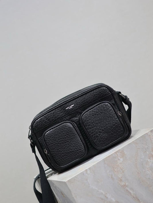 Italian-Inspired Stylish Black Leather Crossbody Bag