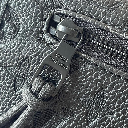 Modern Italian-Inspired Monogram Leather Shoulder Bag