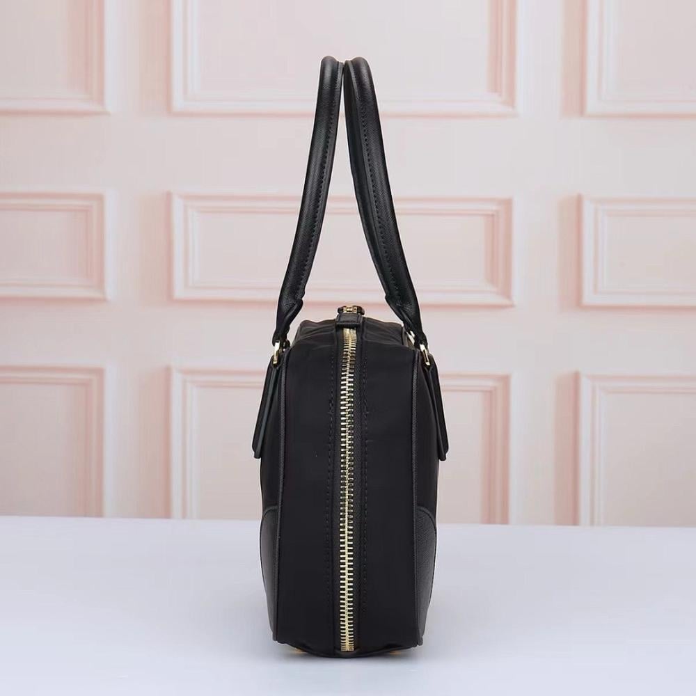 Classic Modern Gold Nylon Top Handle Bag
